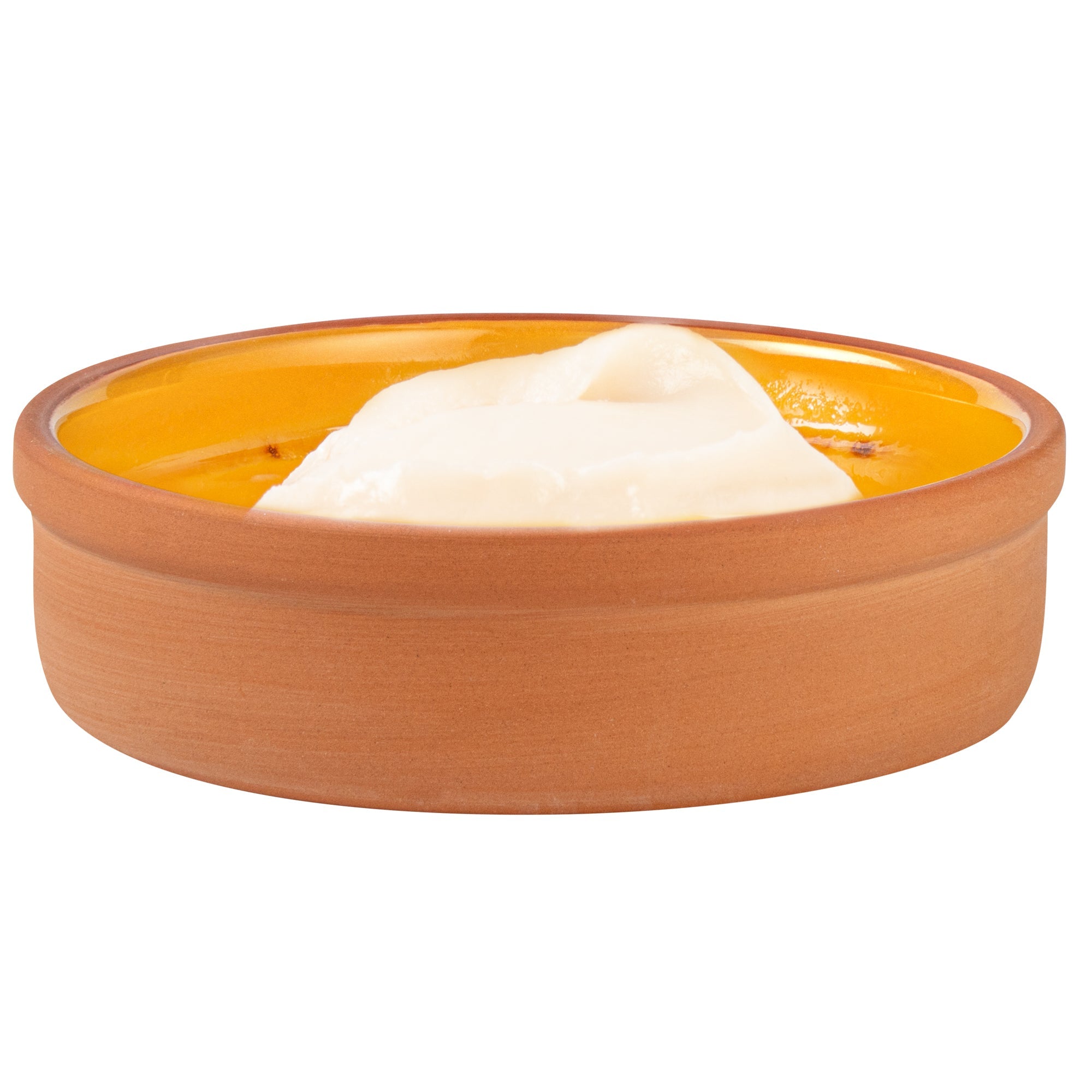 Terra Tek 9 oz Terracotta Cazuela Bowl - Yellow Glazed Interior, Oven-Safe, Microwave-Safe - 5'' x 5'' x 1 1/4'' - 10 count box
