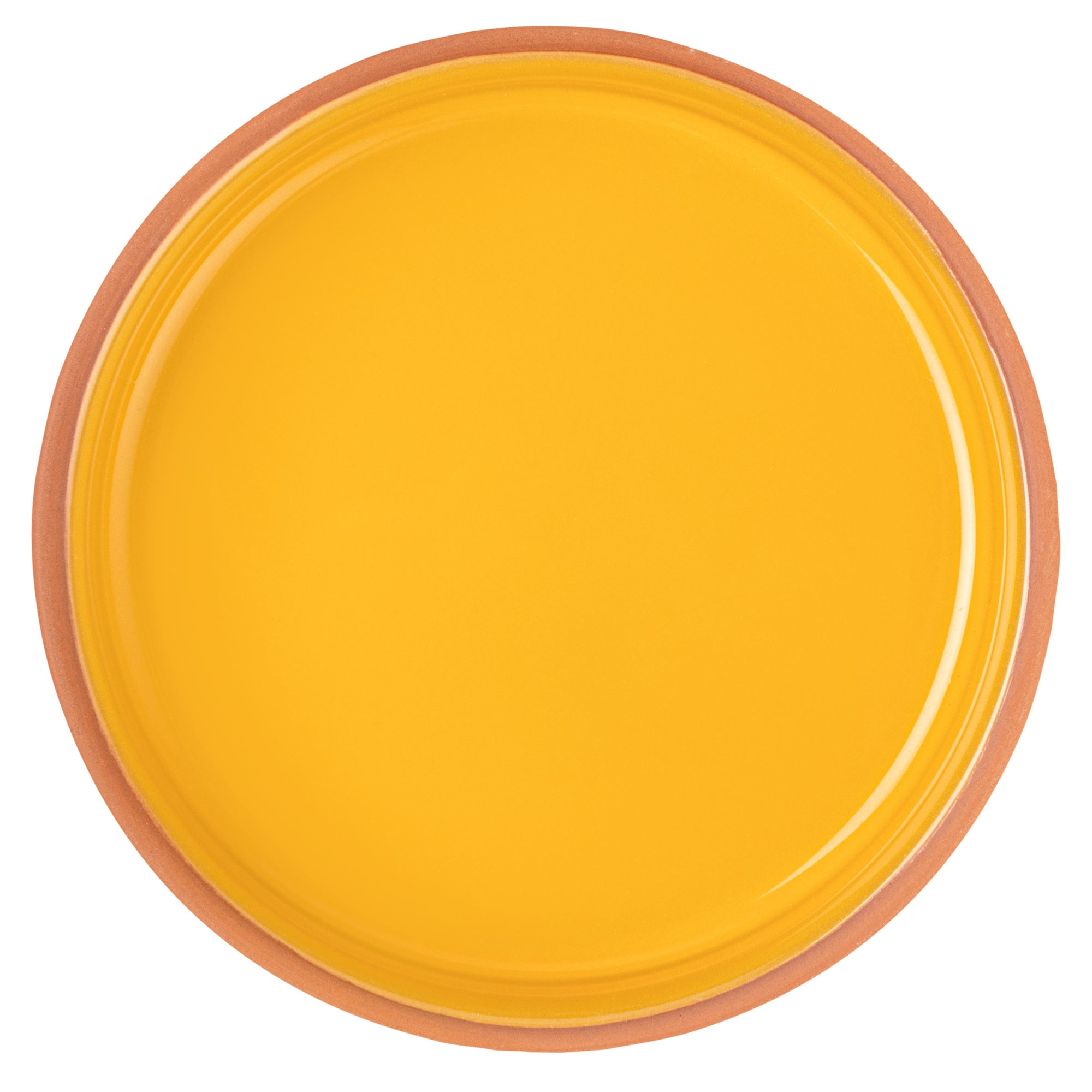 Terra Tek 9 oz Terracotta Cazuela Bowl - Yellow Glazed Interior, Oven-Safe, Microwave-Safe - 5'' x 5'' x 1 1/4'' - 10 count box