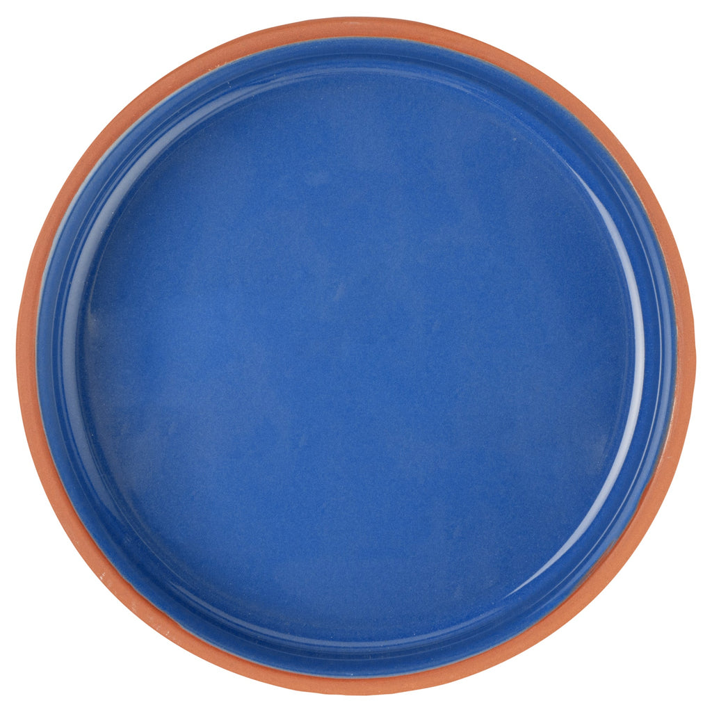 Terra Tek 15 oz Terracotta Cazuela Bowl - Blue Glazed Interior, Oven-Safe, Microwave-Safe - 6 1/4" x 6 1/4" x 1 1/2" - 2 count box