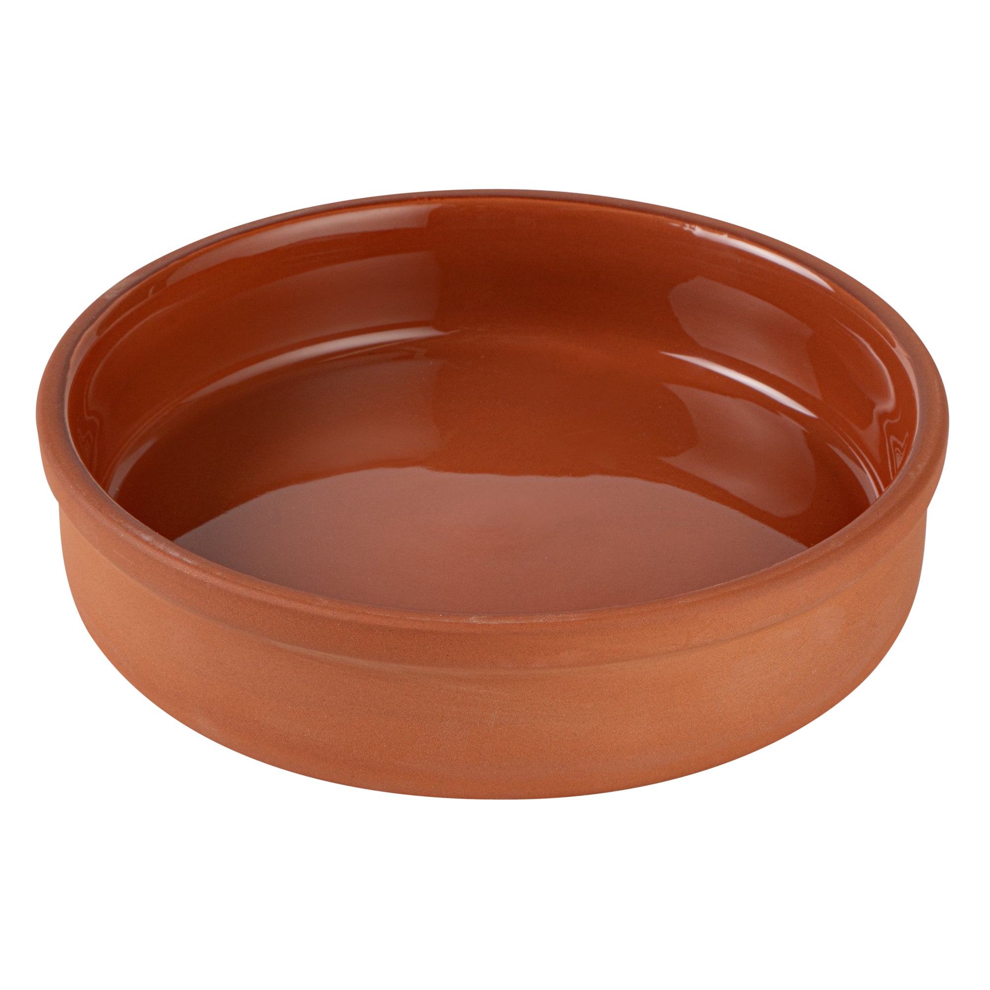 Terra Tek 15 oz Terracotta Cazuela Bowl - Brown Glazed Interior, Oven-Safe, Microwave-Safe - 6 1/4" x 6 1/4" x 1 1/2" - 2 count box