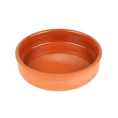 Terra Tek 15 oz Terracotta Cazuela Bowl - Brown Glazed Interior, Oven-Safe, Microwave-Safe - 6 1/4" x 6 1/4" x 1 1/2" - 2 count box
