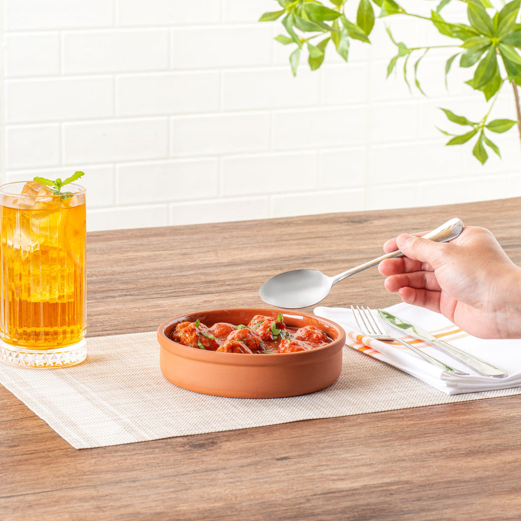 Terra Tek 15 oz Terracotta Cazuela Bowl - Brown Glazed Interior, Oven-Safe, Microwave-Safe - 6 1/4" x 6 1/4" x 1 1/2" - 2 count box