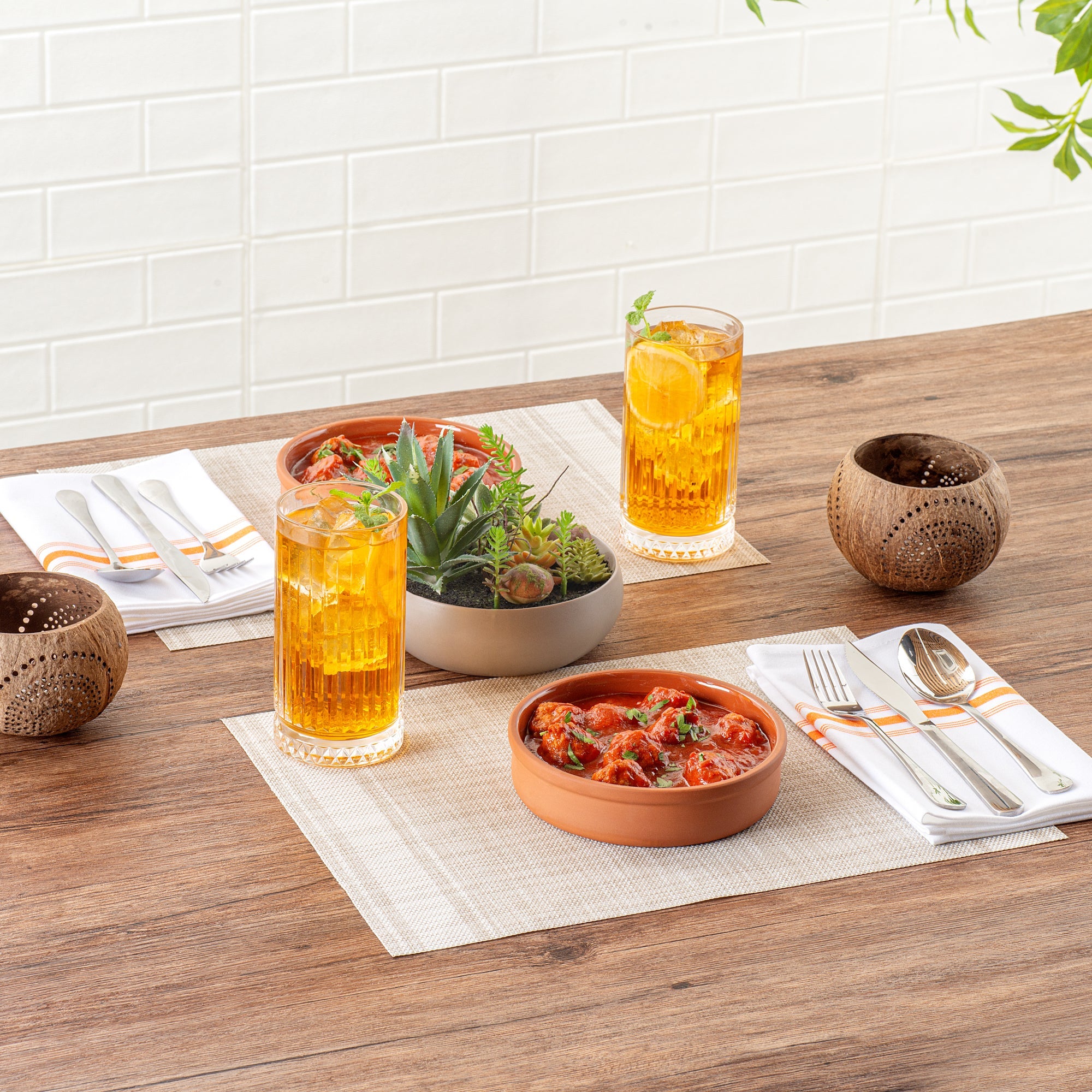 Terra Tek 15 oz Terracotta Cazuela Bowl - Brown Glazed Interior, Oven-Safe, Microwave-Safe - 6 1/4" x 6 1/4" x 1 1/2" - 2 count box