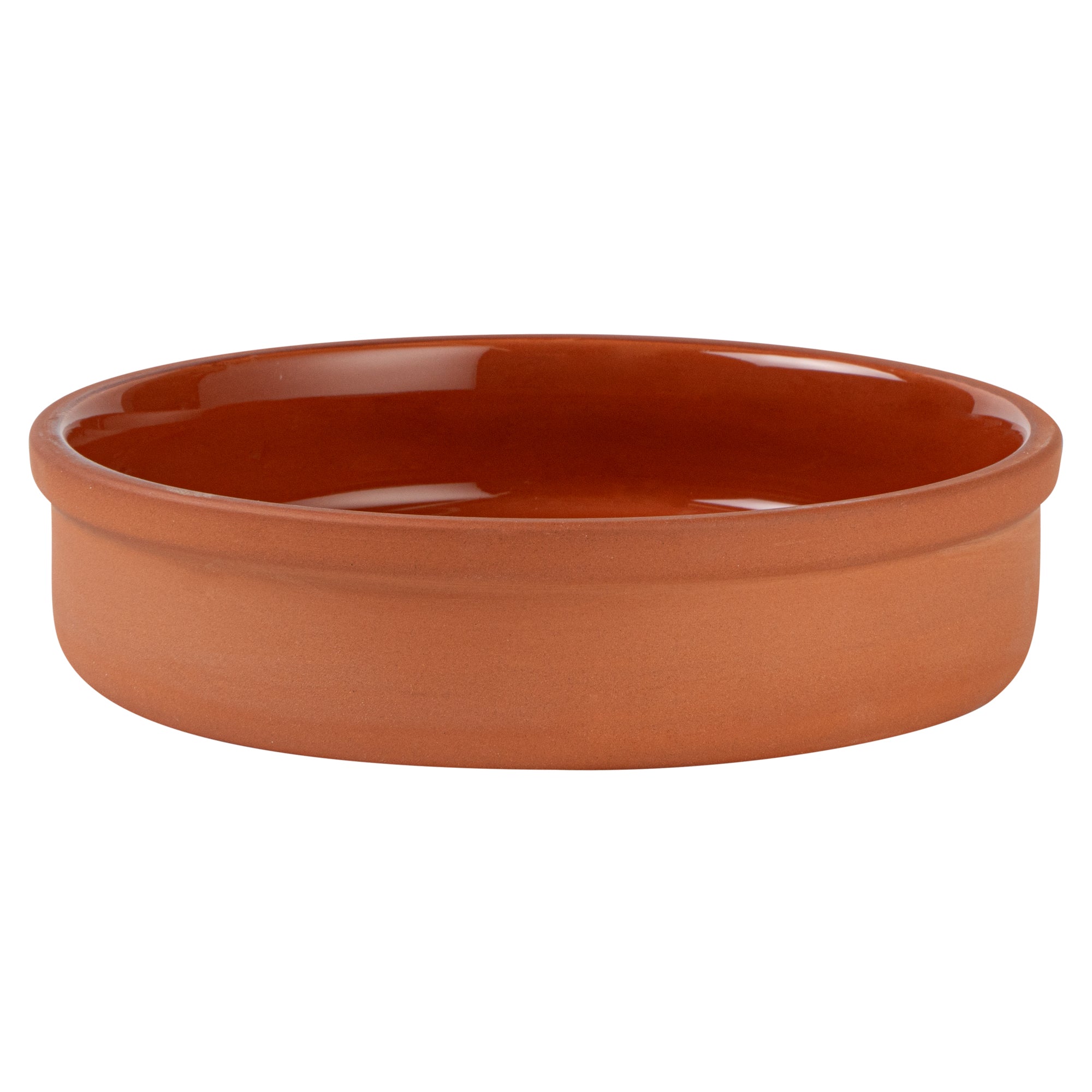 Terra Tek 15 oz Terracotta Cazuela Bowl - Brown Glazed Interior, Oven-Safe, Microwave-Safe - 6 1/4" x 6 1/4" x 1 1/2" - 10 count box