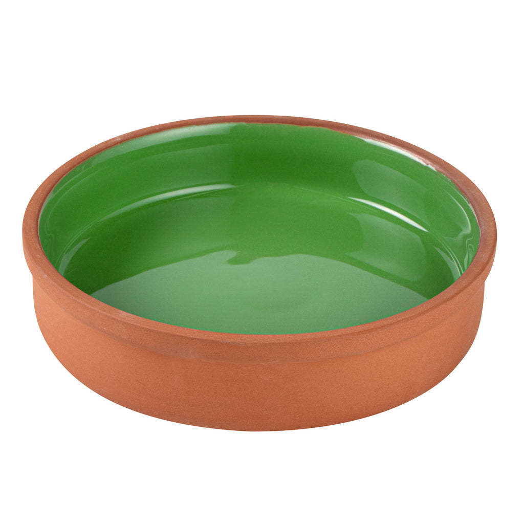 Terra Tek 15 oz Terracotta Cazuela Bowl - Green Glazed Interior, Oven-Safe, Microwave-Safe - 6 1/4" x 6 1/4" x 1 1/2" - 2 count box