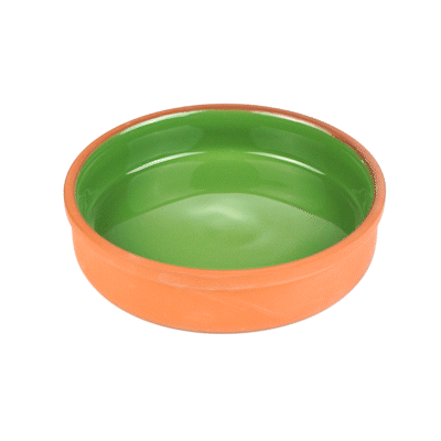 Terra Tek 15 oz Terracotta Cazuela Bowl - Green Glazed Interior, Oven-Safe, Microwave-Safe - 6 1/4" x 6 1/4" x 1 1/2" - 2 count box
