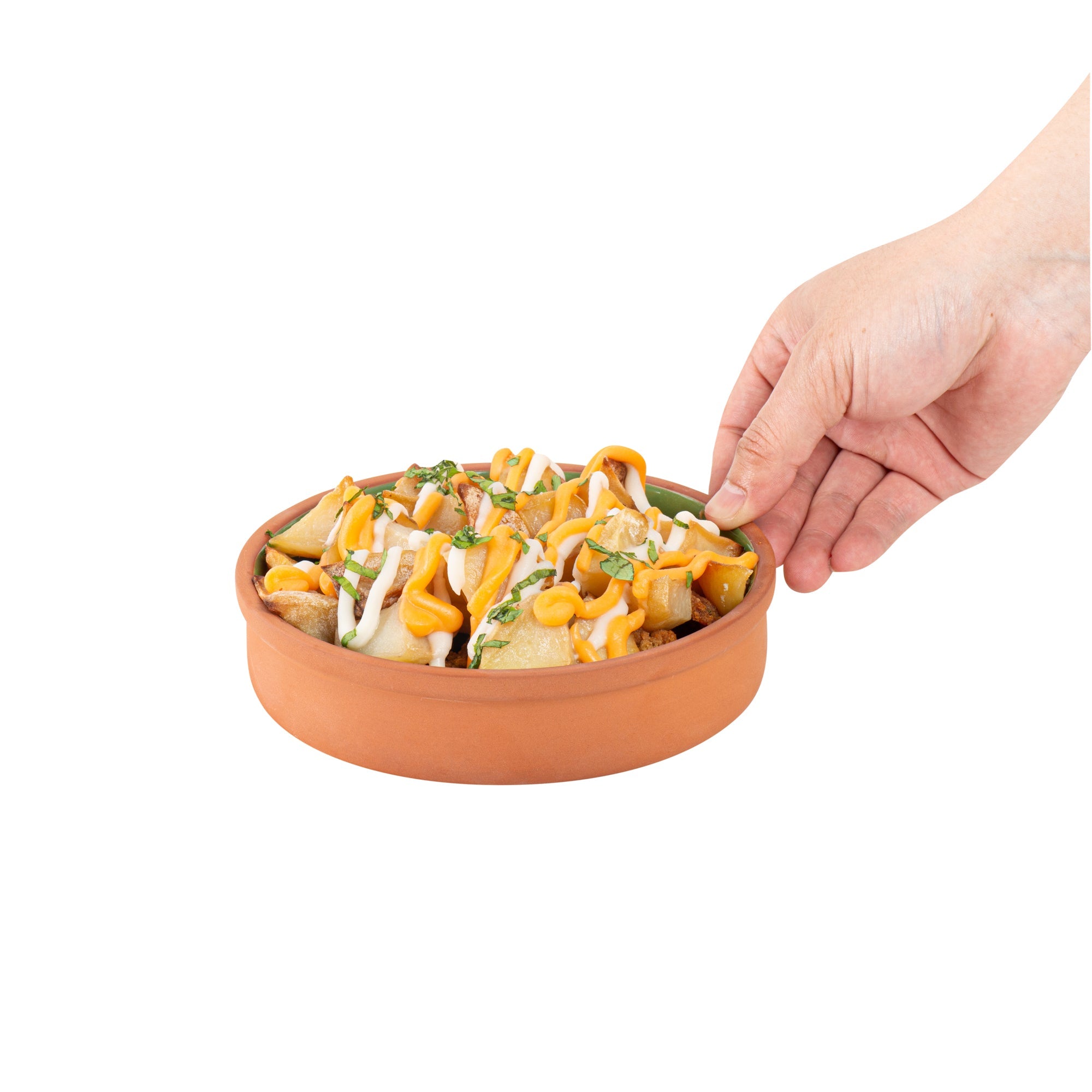 Terra Tek 15 oz Terracotta Cazuela Bowl - Green Glazed Interior, Oven-Safe, Microwave-Safe - 6 1/4" x 6 1/4" x 1 1/2" - 10 count box