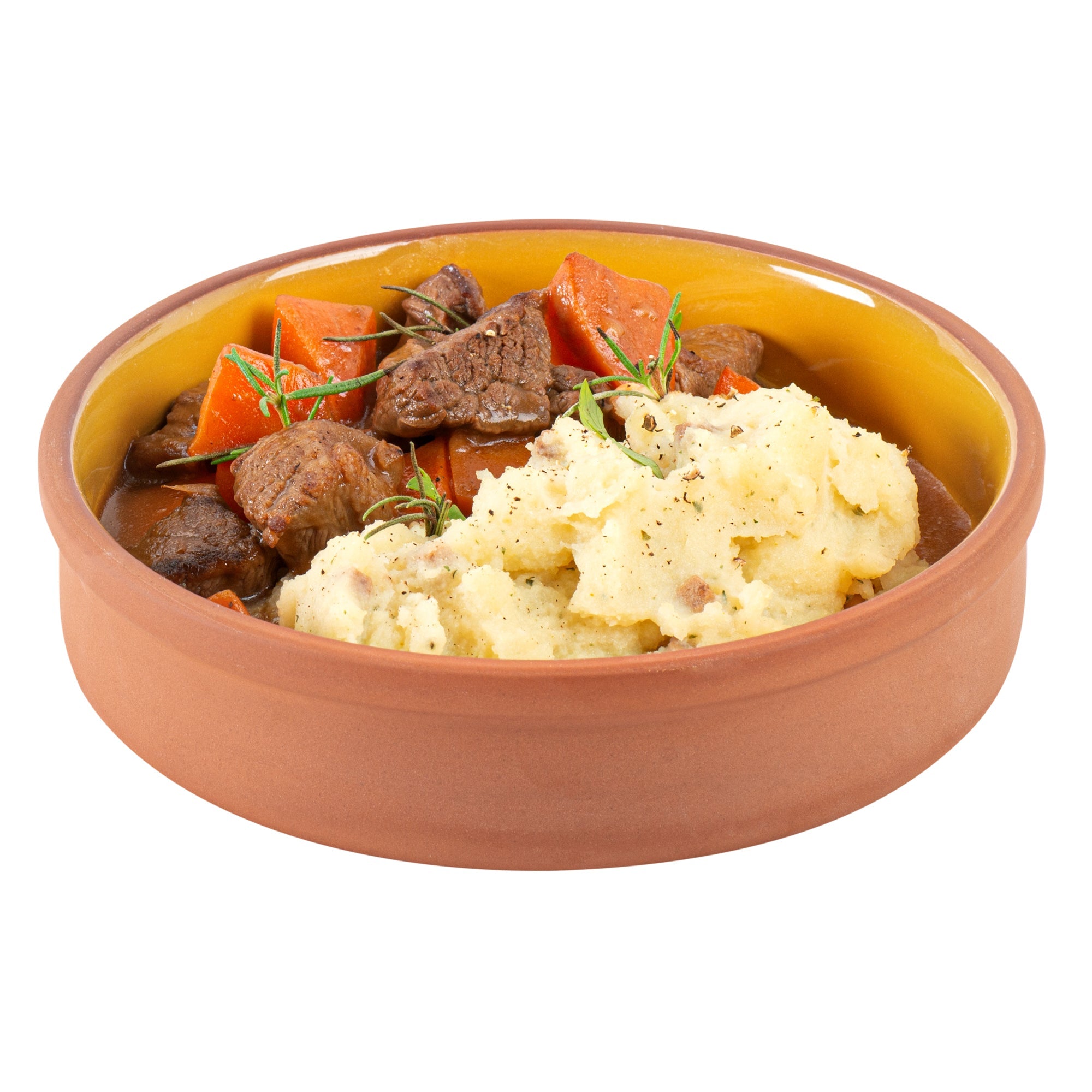 Terra Tek 15 oz Terracotta Cazuela Bowl - Yellow Glazed Interior, Oven-Safe, Microwave-Safe - 6 1/4" x 6 1/4" x 1 1/2" - 2 count box