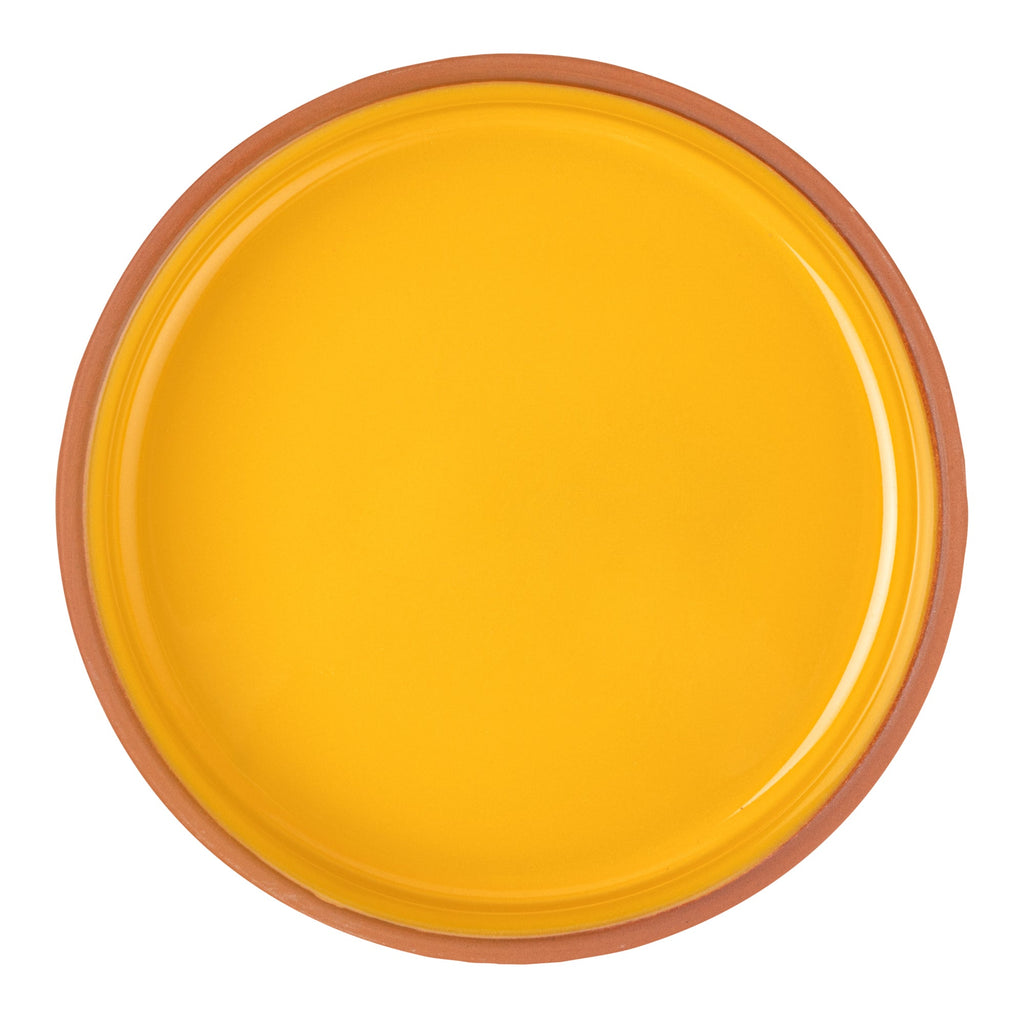 Terra Tek 15 oz Terracotta Cazuela Bowl - Yellow Glazed Interior, Oven-Safe, Microwave-Safe - 6 1/4" x 6 1/4" x 1 1/2" - 10 count box