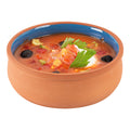 Terra Tek 17 oz Terracotta Cazuela Bowl - Blue Glazed Interior, Oven-Safe, Microwave-Safe - 5 3/4" x 5 3/4" x 2" - 2 count box
