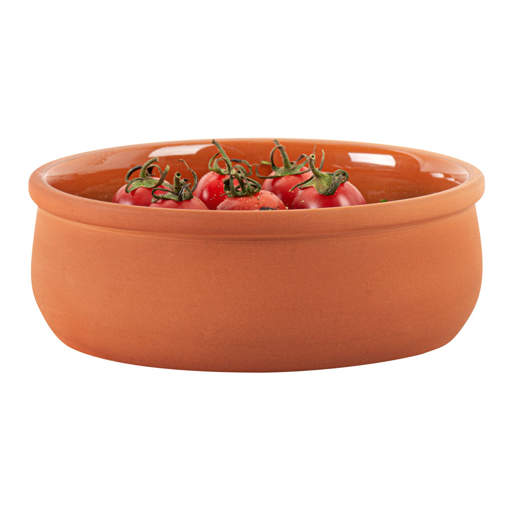 Terra Tek 17 oz Terracotta Cazuela Bowl - Brown Glazed Interior, Oven-Safe, Microwave-Safe - 5 3/4" x 5 3/4" x 2" - 2 count box