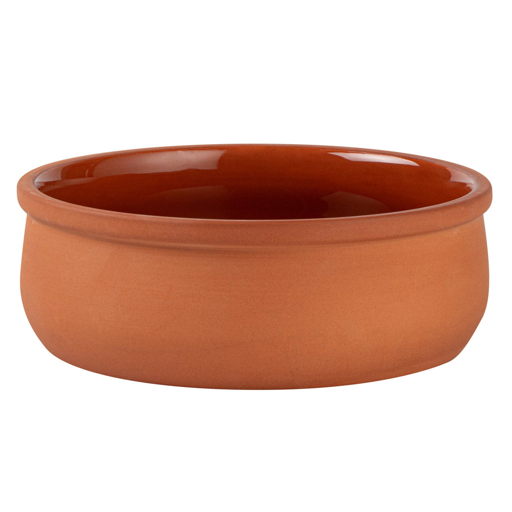 Terra Tek 17 oz Terracotta Cazuela Bowl - Brown Glazed Interior, Oven-Safe, Microwave-Safe - 5 3/4" x 5 3/4" x 2" - 2 count box