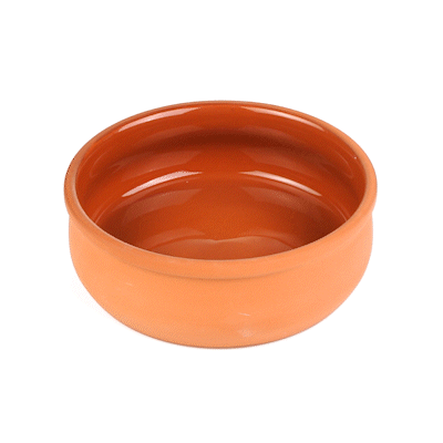 Terra Tek 17 oz Terracotta Cazuela Bowl - Brown Glazed Interior, Oven-Safe, Microwave-Safe - 5 3/4" x 5 3/4" x 2" - 10 count box