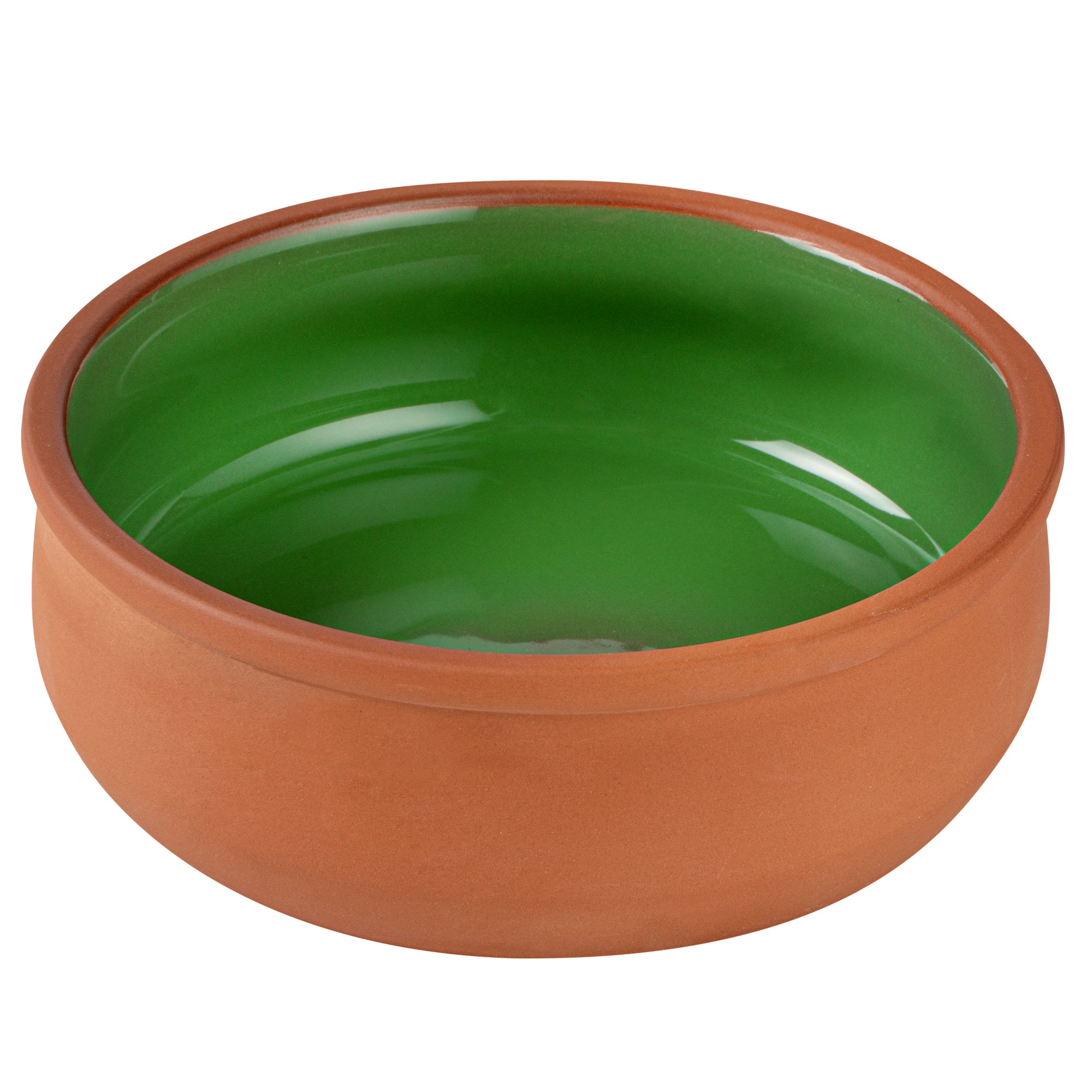 Terra Tek 17 oz Terracotta Cazuela Bowl - Green Glazed Interior, Oven-Safe, Microwave-Safe - 5 3/4" x 5 3/4" x 2" - 2 count box
