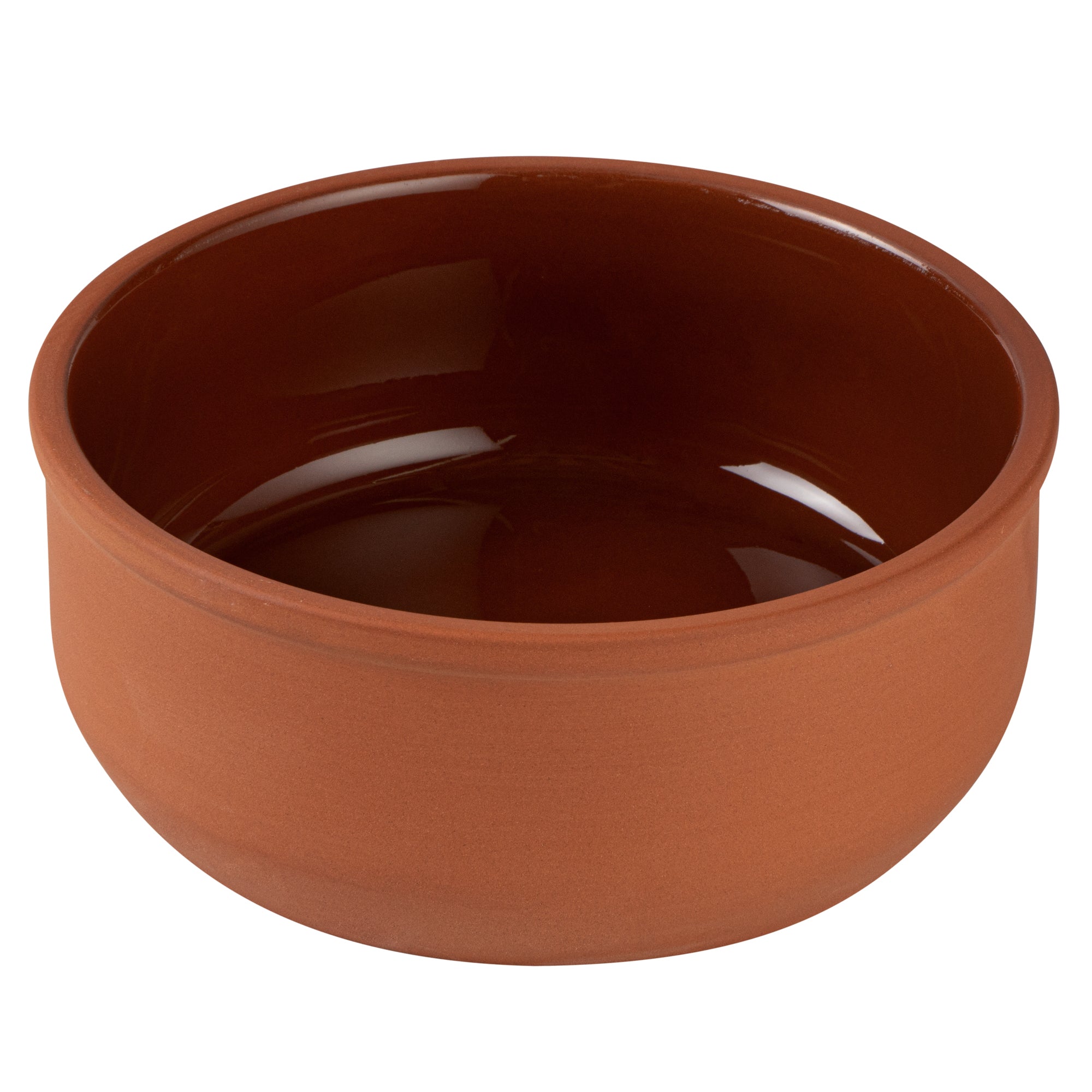 Terra Tek 27 oz Terracotta Cazuela Bowl - Brown Glazed Interior, Oven-Safe, Microwave-Safe - 6 1/4'' x 6 1/4'' x 2 1/2'' - 2 count box