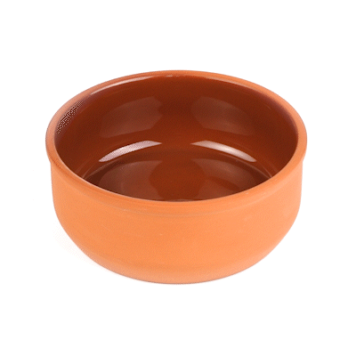 Terra Tek 27 oz Terracotta Cazuela Bowl - Brown Glazed Interior, Oven-Safe, Microwave-Safe - 6 1/4'' x 6 1/4'' x 2 1/2'' - 2 count box