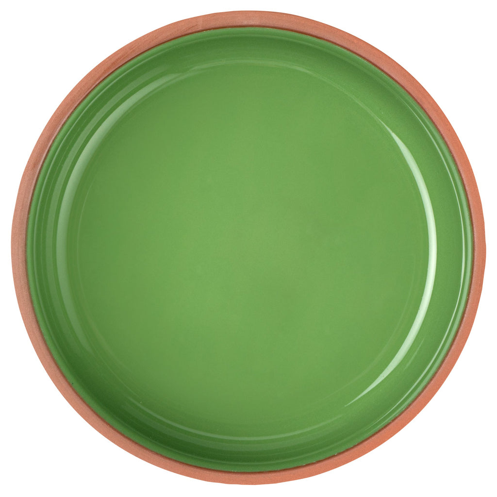 Terra Tek 27 oz Terracotta Cazuela Bowl - Green Glazed Interior, Oven-Safe, Microwave-Safe - 6 1/4'' x 6 1/4'' x 2 1/2'' - 2 count box