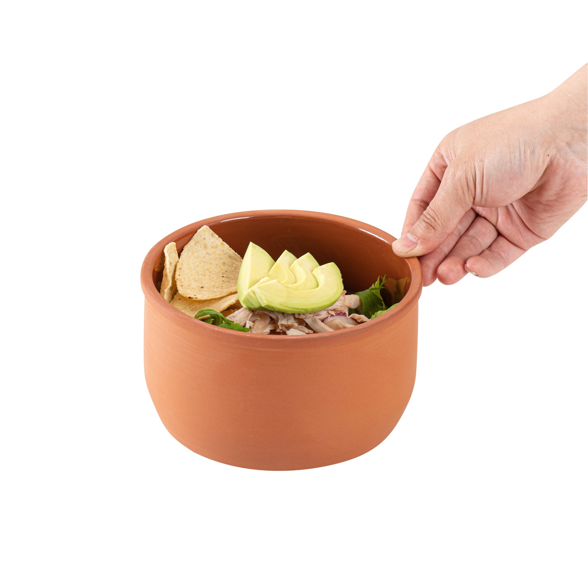 Terra Tek 34 oz Terracotta Cazuela Bowl - Brown Glazed Interior, Oven-Safe, Microwave-Safe - 6 1/4" x 6 1/4" x 3 1/2" - 10 count box