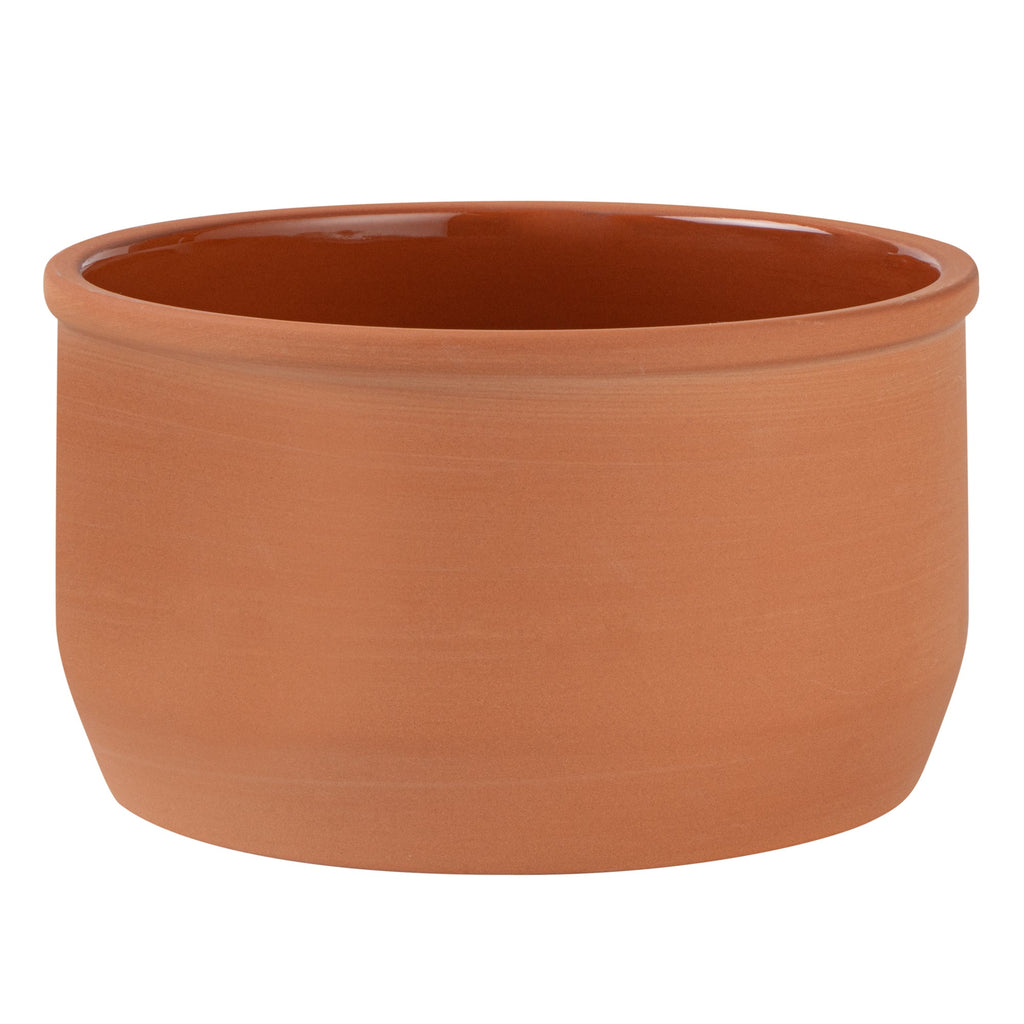 Terra Tek 34 oz Terracotta Cazuela Bowl - Brown Glazed Interior, Oven-Safe, Microwave-Safe - 6 1/4" x 6 1/4" x 3 1/2" - 10 count box
