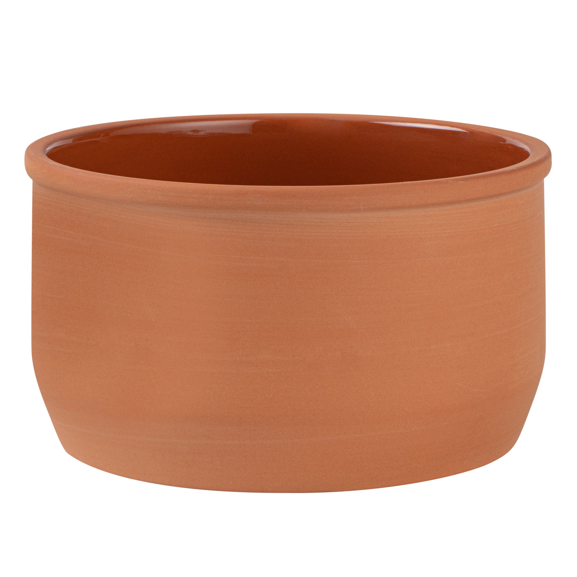 Terra Tek 34 oz Terracotta Cazuela Bowl - Brown Glazed Interior, Oven-Safe, Microwave-Safe - 6 1/4" x 6 1/4" x 3 1/2" - 10 count box