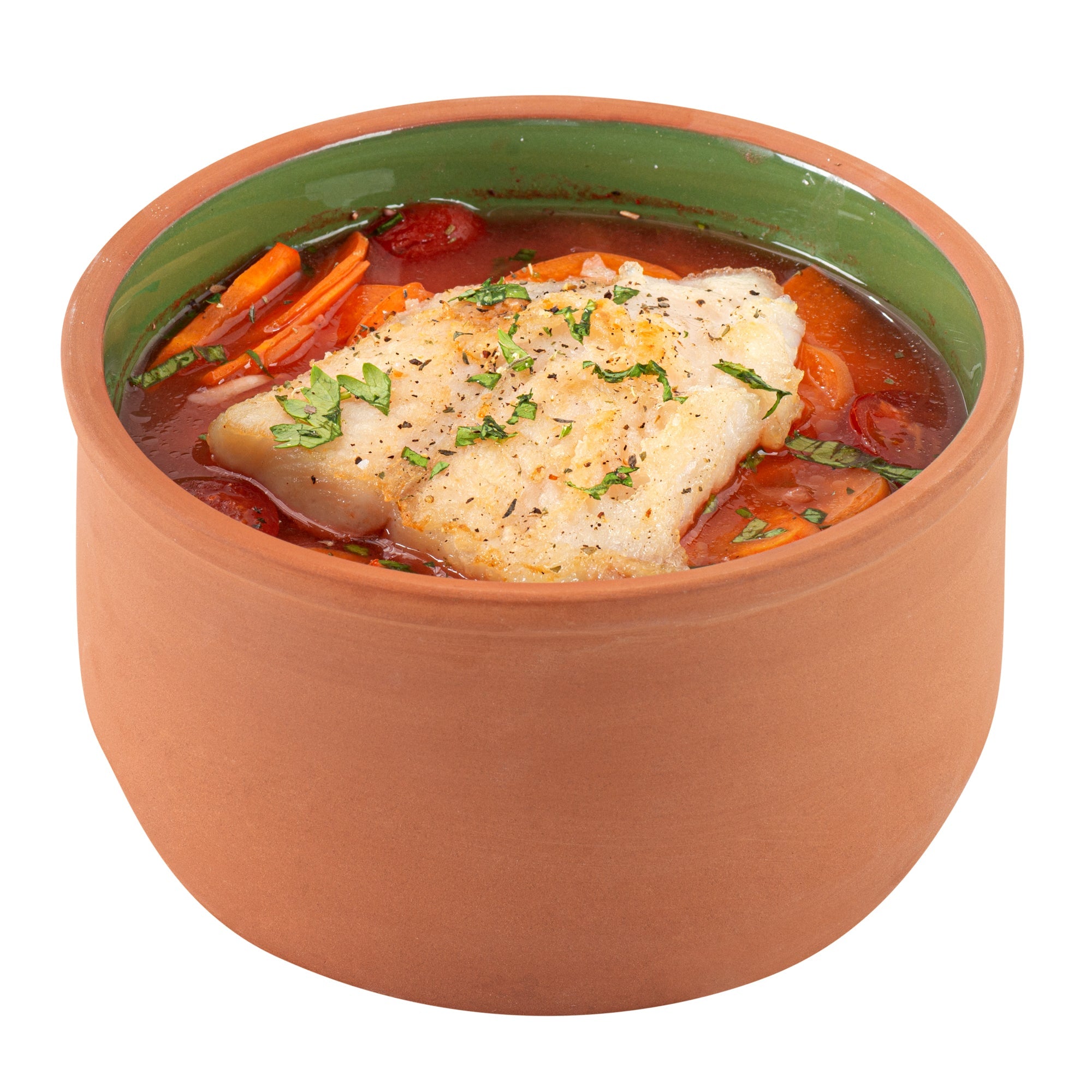 Terra Tek 34 oz Terracotta Cazuela Bowl - Green Glazed Interior, Oven-Safe, Microwave-Safe - 6 1/4" x 6 1/4" x 3 1/2" - 2 count box
