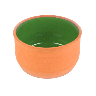 Terra Tek 34 oz Terracotta Cazuela Bowl - Green Glazed Interior, Oven-Safe, Microwave-Safe - 6 1/4" x 6 1/4" x 3 1/2" - 10 count box