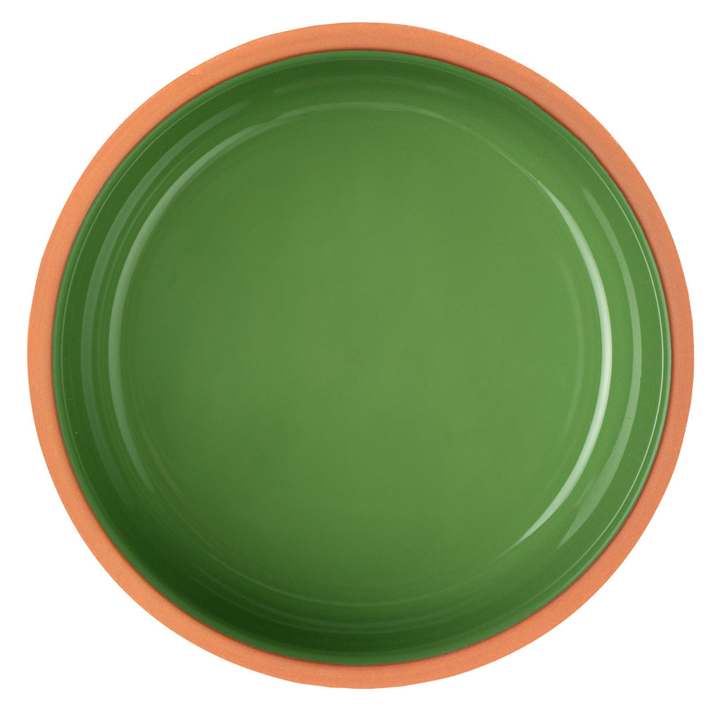 Terra Tek 34 oz Terracotta Cazuela Bowl - Green Glazed Interior, Oven-Safe, Microwave-Safe - 6 1/4" x 6 1/4" x 3 1/2" - 10 count box