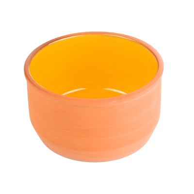 Terra Tek 34 oz Terracotta Cazuela Bowl - Yellow Glazed Interior, Oven-Safe, Microwave-Safe - 6 1/4" x 6 1/4" x 3 1/2" - 2 count box