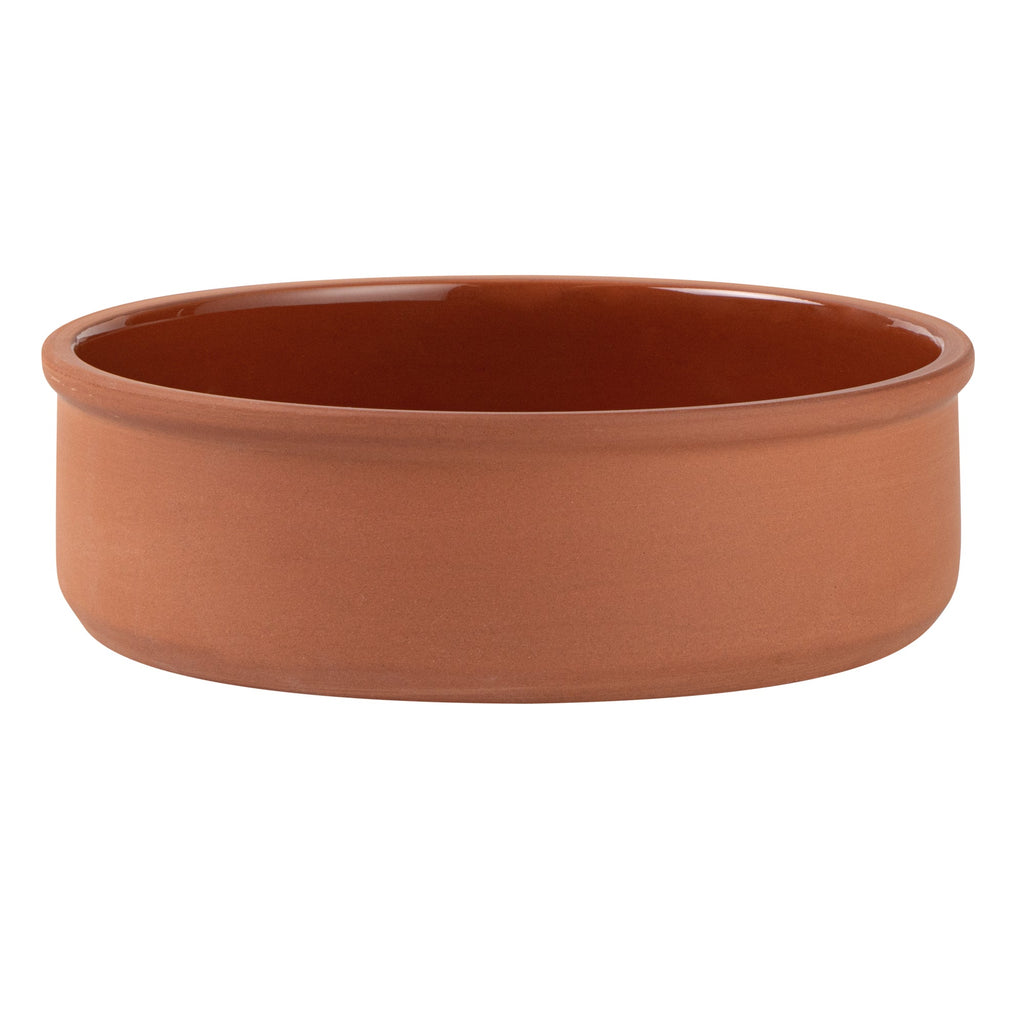 Terra Tek 34 oz Terracotta Cazuela Bowl - Brown Glazed Interior, Oven-Safe, Microwave-Safe - 7 1/2'' x 7 1/2'' x 2 1/4'' - 2 count box