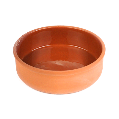 Terra Tek 34 oz Terracotta Cazuela Bowl - Brown Glazed Interior, Oven-Safe, Microwave-Safe - 7 1/2'' x 7 1/2'' x 2 1/4'' - 10 count box