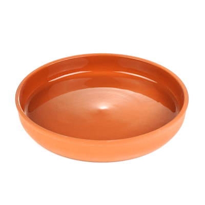 Terra Tek 34 oz Terracotta Cazuela Bowl - Brown Glazed Interior, Oven-Safe, Microwave-Safe - 9 1/4'' x 9 1/4'' x 1 1/2'' - 10 count box