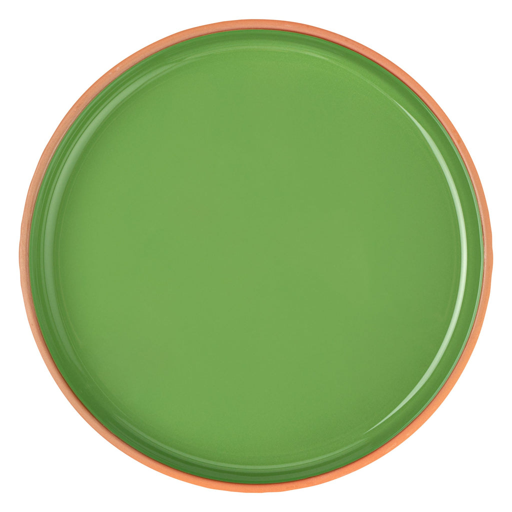 Terra Tek 34 oz Terracotta Cazuela Bowl - Green Glazed Interior, Oven-Safe, Microwave-Safe - 9 1/4'' x 9 1/4'' x 1 1/2'' - 10 count box
