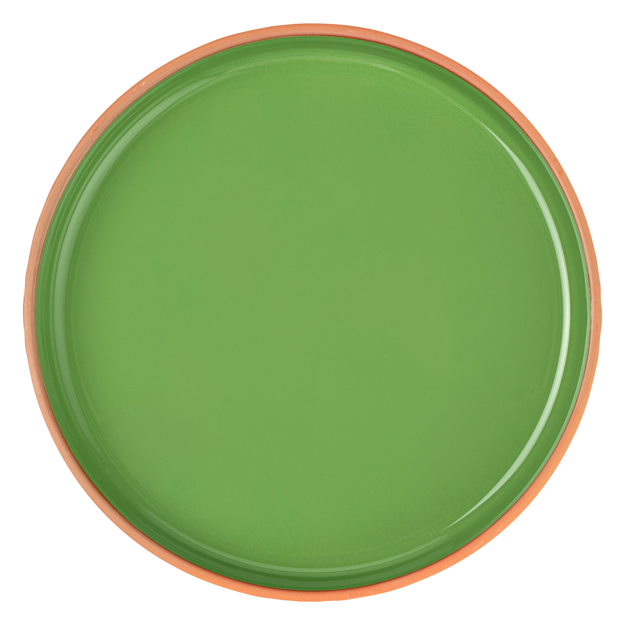 Terra Tek 34 oz Terracotta Cazuela Bowl - Green Glazed Interior, Oven-Safe, Microwave-Safe - 9 1/4'' x 9 1/4'' x 1 1/2'' - 10 count box