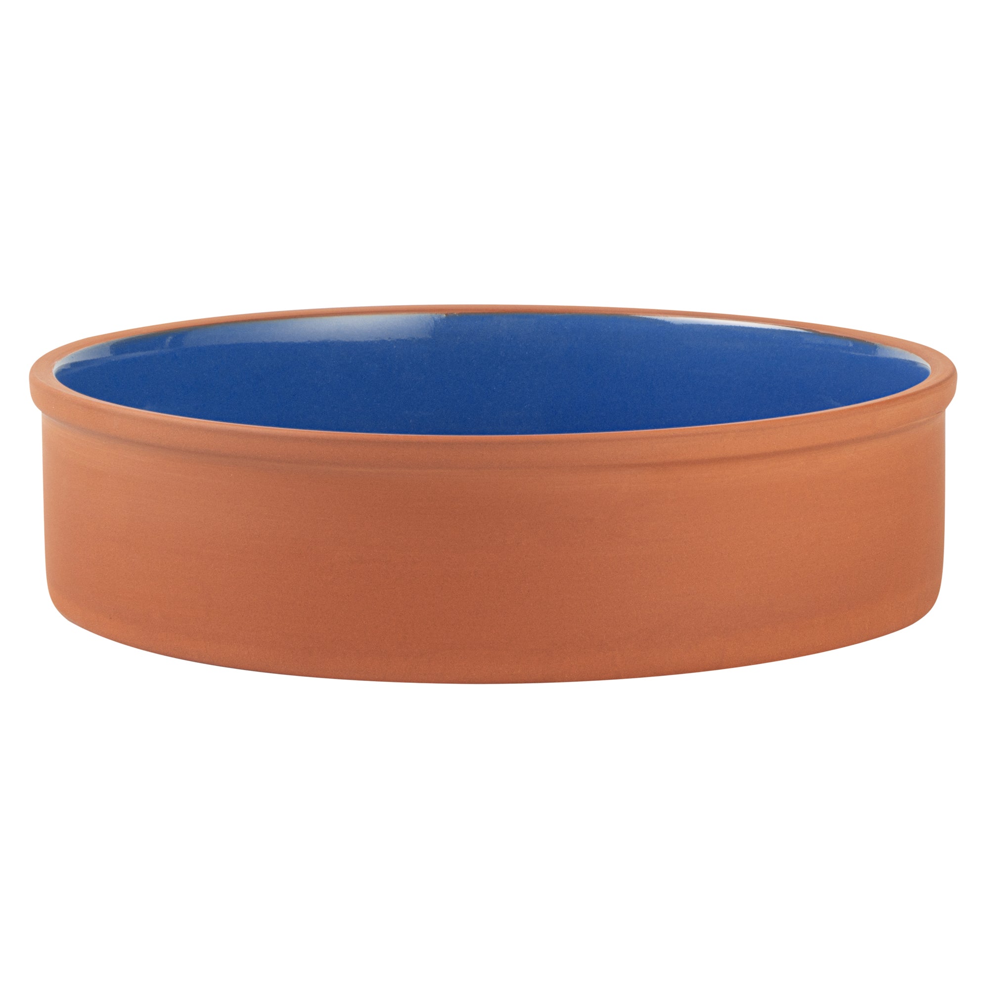 Terra Tek 51 oz Terracotta Cazuela Bowl - Blue Glazed Interior, Oven-Safe, Microwave-Safe - 9'' x 9'' x 2 1/4'' - 2 count box