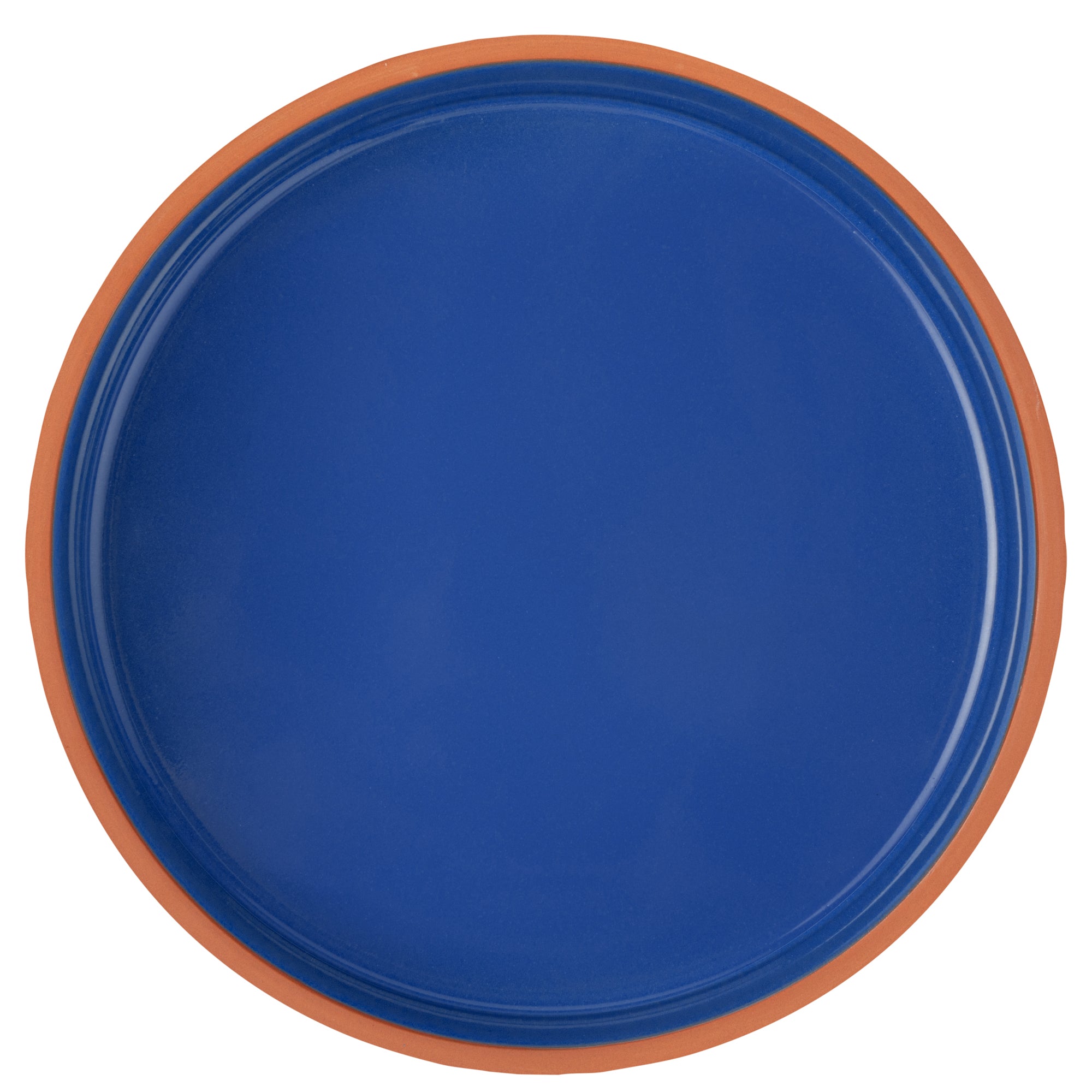 Terra Tek 51 oz Terracotta Cazuela Bowl - Blue Glazed Interior, Oven-Safe, Microwave-Safe - 9'' x 9'' x 2 1/4'' - 10 count box