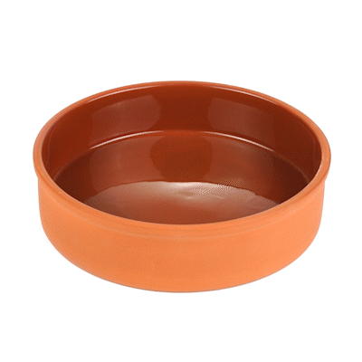 Terra Tek 51 oz Terracotta Cazuela Bowl - Brown Glazed Interior, Oven-Safe, Microwave-Safe - 9'' x 9'' x 2 1/4'' - 10 count box
