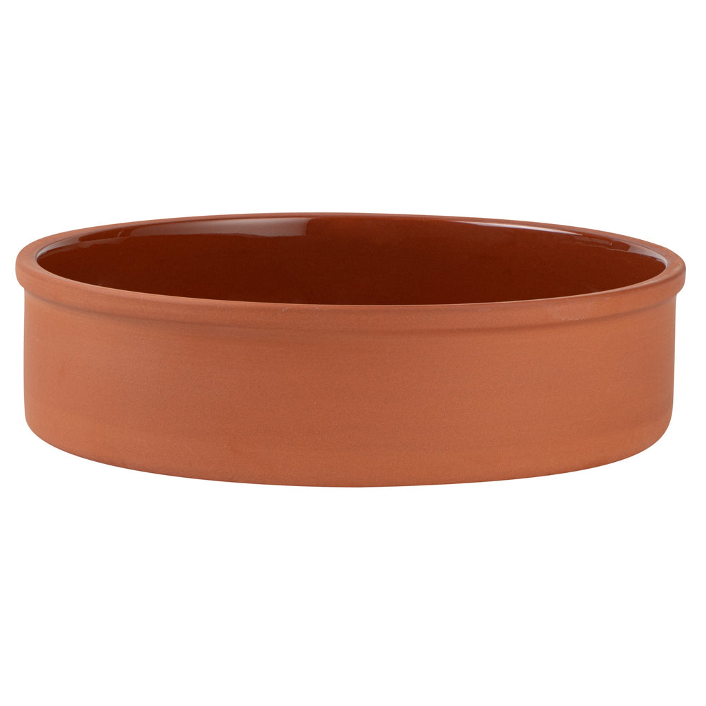 Terra Tek 51 oz Terracotta Cazuela Bowl - Brown Glazed Interior, Oven-Safe, Microwave-Safe - 9'' x 9'' x 2 1/4'' - 10 count box