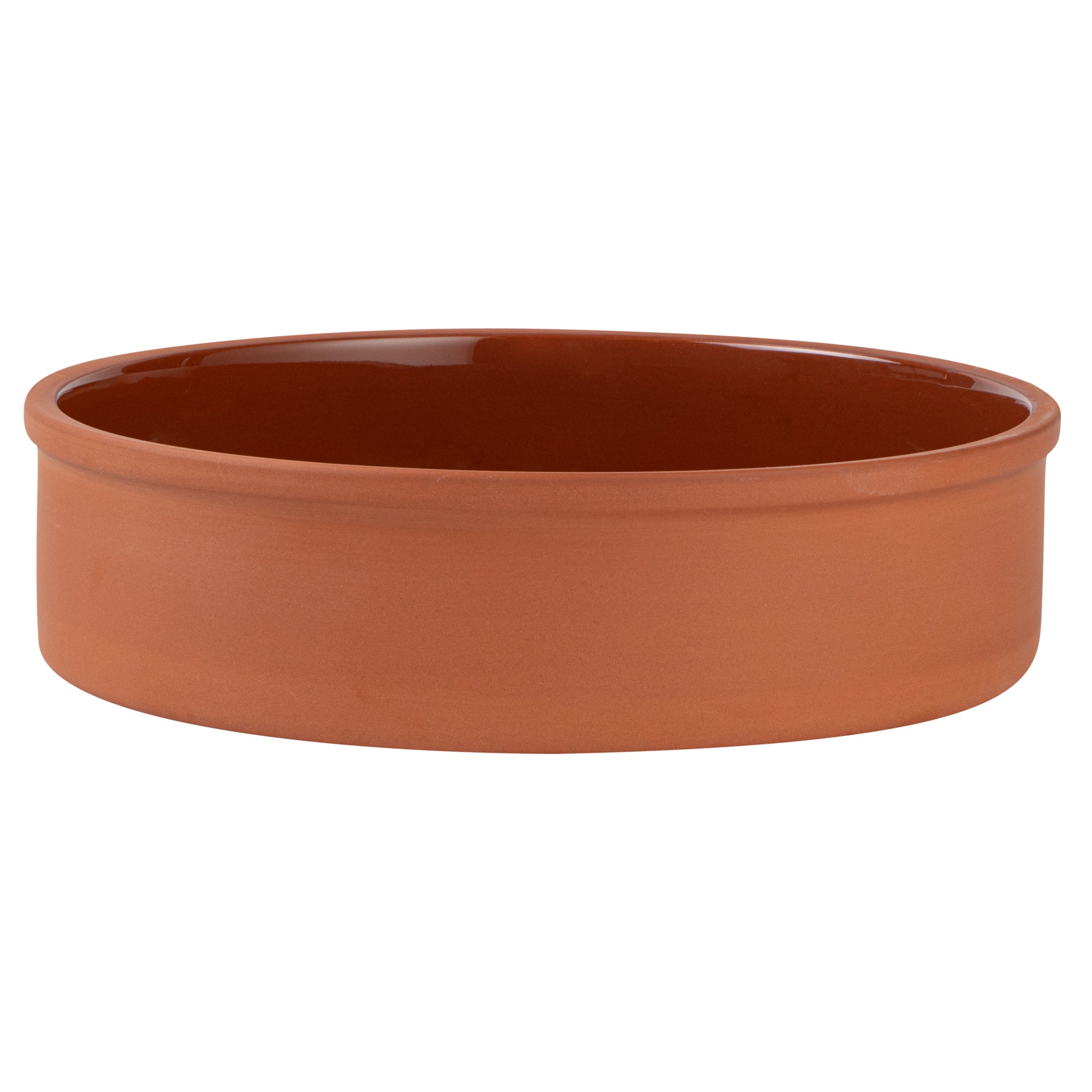 Terra Tek 51 oz Terracotta Cazuela Bowl - Brown Glazed Interior, Oven-Safe, Microwave-Safe - 9'' x 9'' x 2 1/4'' - 10 count box