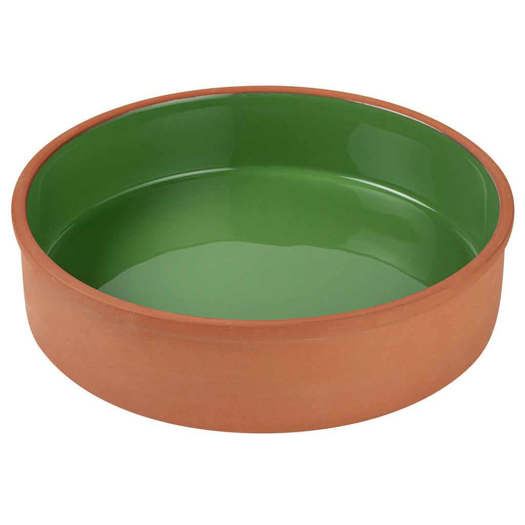 Terra Tek 51 oz Terracotta Cazuela Bowl - Green Glazed Interior, Oven-Safe, Microwave-Safe - 9'' x 9'' x 2 1/4'' - 2 count box