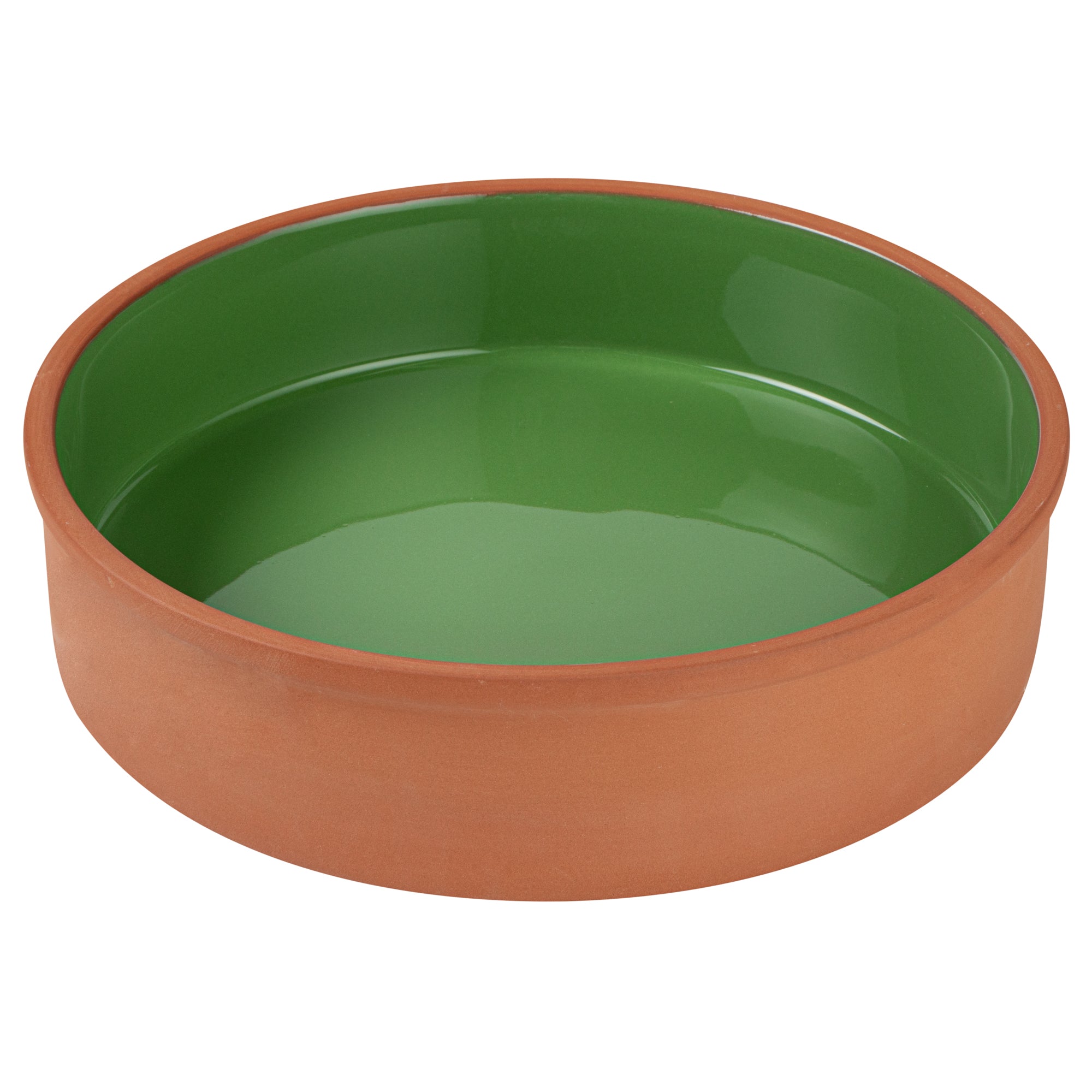 Terra Tek 51 oz Terracotta Cazuela Bowl - Green Glazed Interior, Oven-Safe, Microwave-Safe - 9'' x 9'' x 2 1/4'' - 2 count box