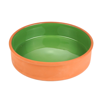 Terra Tek 51 oz Terracotta Cazuela Bowl - Green Glazed Interior, Oven-Safe, Microwave-Safe - 9'' x 9'' x 2 1/4'' - 2 count box