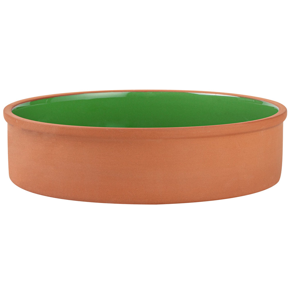 Terra Tek 51 oz Terracotta Cazuela Bowl - Green Glazed Interior, Oven-Safe, Microwave-Safe - 9'' x 9'' x 2 1/4'' - 2 count box