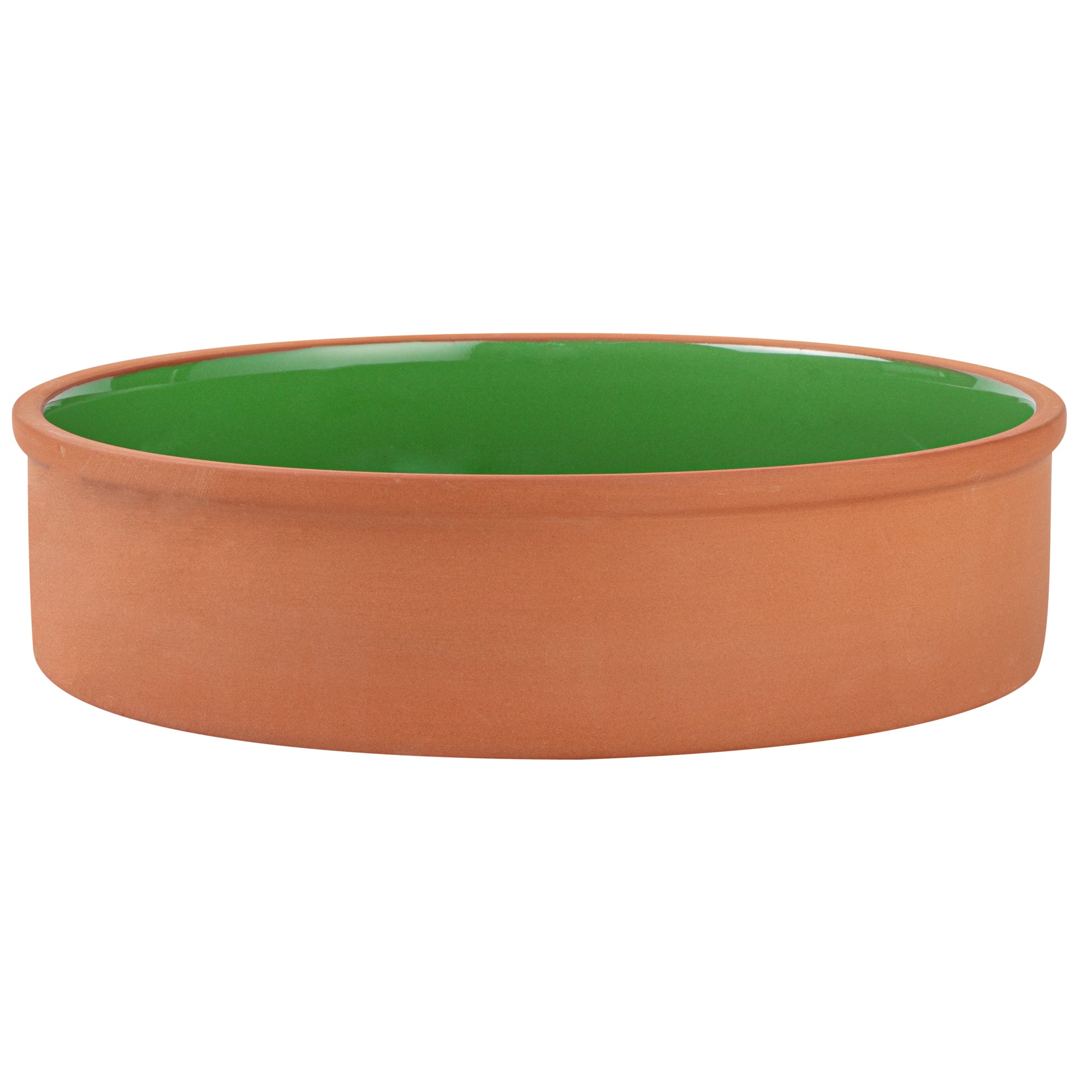 Terra Tek 51 oz Terracotta Cazuela Bowl - Green Glazed Interior, Oven-Safe, Microwave-Safe - 9'' x 9'' x 2 1/4'' - 10 count box