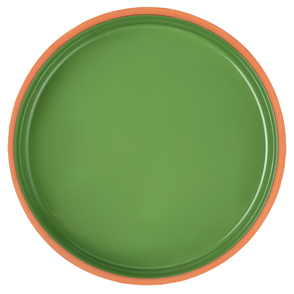 Terra Tek 51 oz Terracotta Cazuela Bowl - Green Glazed Interior, Oven-Safe, Microwave-Safe - 9'' x 9'' x 2 1/4'' - 10 count box
