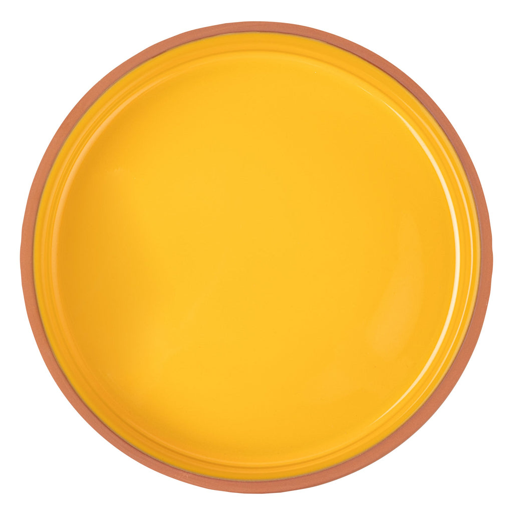 Terra Tek 51 oz Terracotta Cazuela Bowl - Yellow Glazed Interior, Oven-Safe, Microwave-Safe - 9'' x 9'' x 2 1/4'' - 2 count box