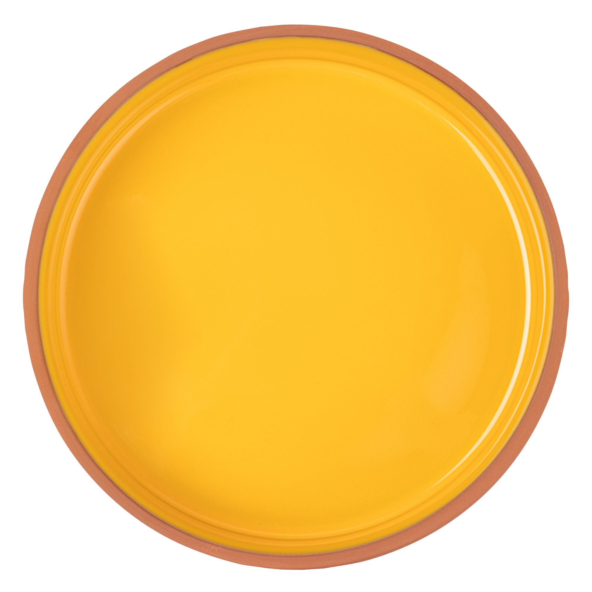Terra Tek 51 oz Terracotta Cazuela Bowl - Yellow Glazed Interior, Oven-Safe, Microwave-Safe - 9'' x 9'' x 2 1/4'' - 10 count box