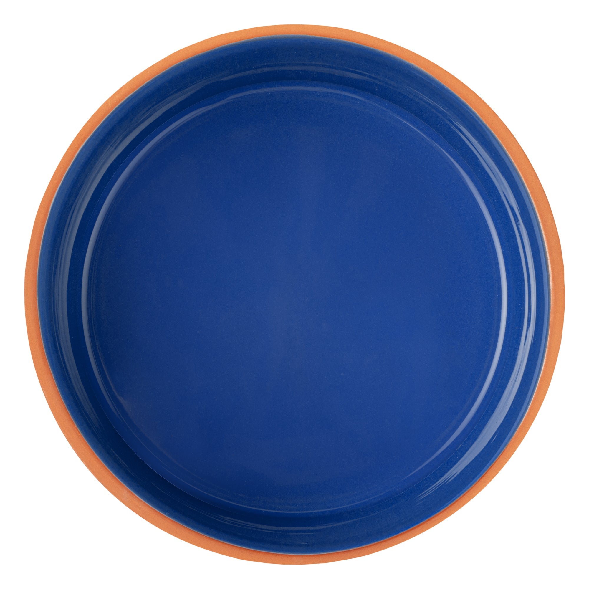 Terra Tek 68 oz Terracotta Cazuela Bowl - Blue Glazed Interior, Oven-Safe, Microwave-Safe - 7 1/2'' x 7 1/2'' x 4'' - 10 count box