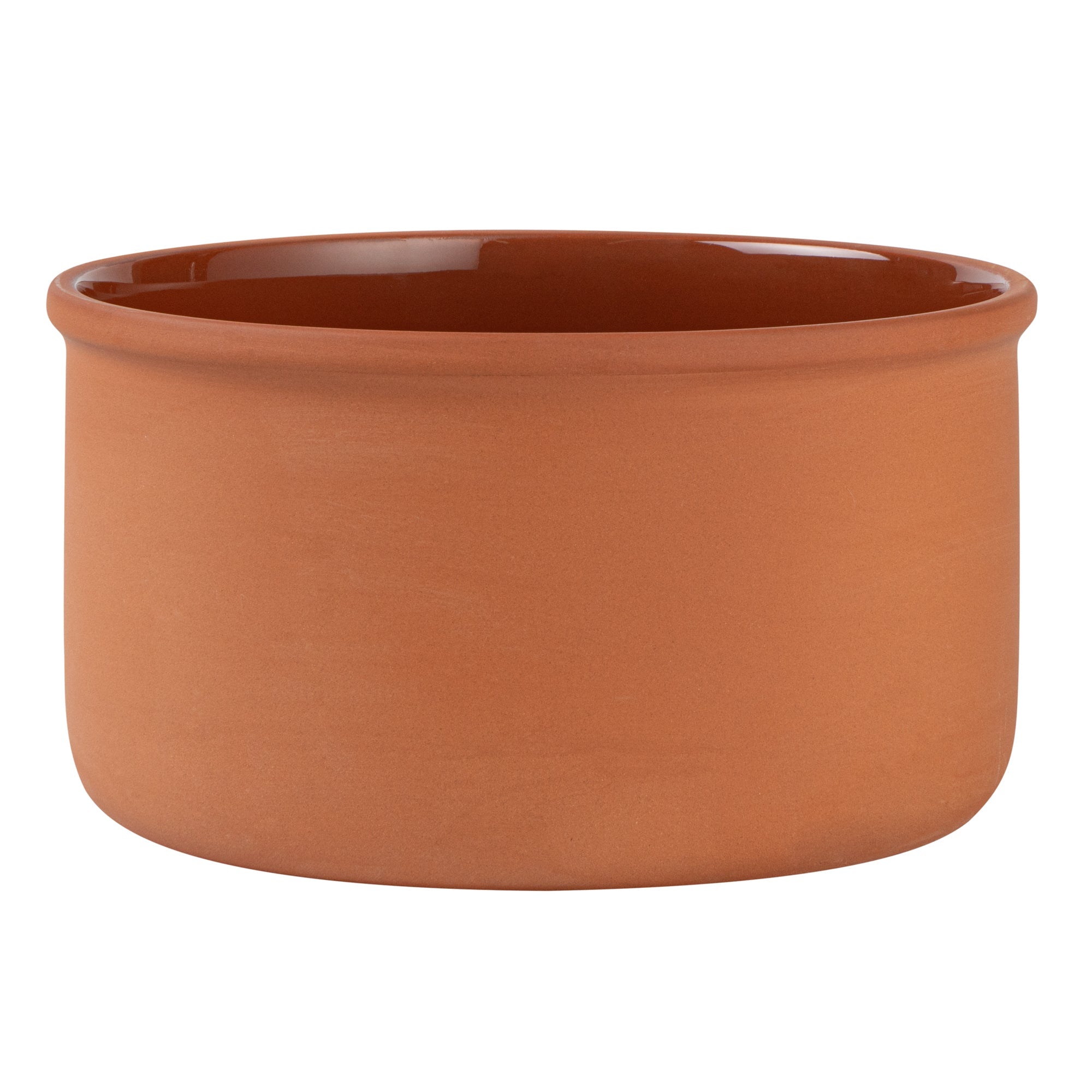 Terra Tek 68 oz Terracotta Cazuela Bowl - Brown Glazed Interior, Oven-Safe, Microwave-Safe - 7 1/2'' x 7 1/2'' x 4'' - 10 count box