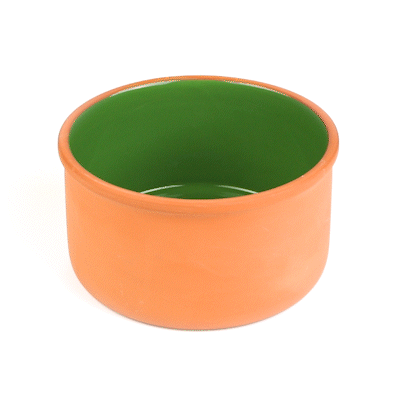 Terra Tek 68 oz Terracotta Cazuela Bowl - Green Glazed Interior, Oven-Safe, Microwave-Safe - 7 1/2'' x 7 1/2'' x 4'' - 10 count box