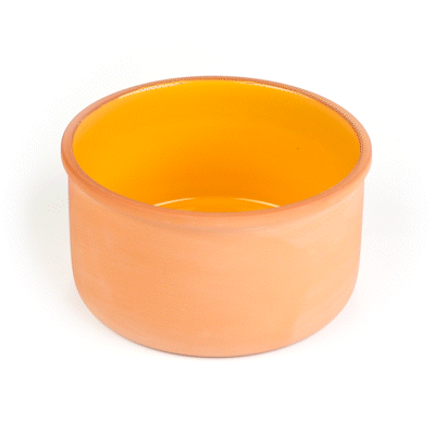 Terra Tek 68 oz Terracotta Cazuela Bowl - Yellow Glazed Interior, Oven-Safe, Microwave-Safe - 7 1/2'' x 7 1/2'' x 4'' - 2 count box